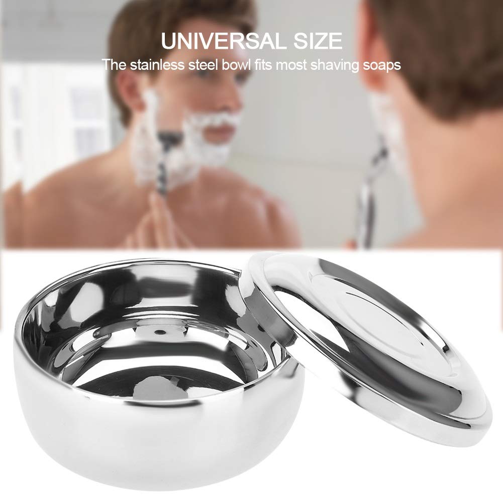 Premium Stainless Steel Shaving Bowl with Mirror Lid - Durable Men's Shaving Soap Cutter & Lather Bowl for Wet Shaving - Perfect for Barbershop, Home Grooming & Travel Shaving Kit