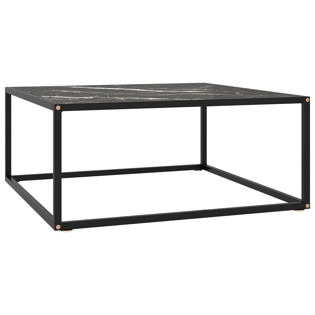Modern Black Marble Glass Coffee Table 31.5