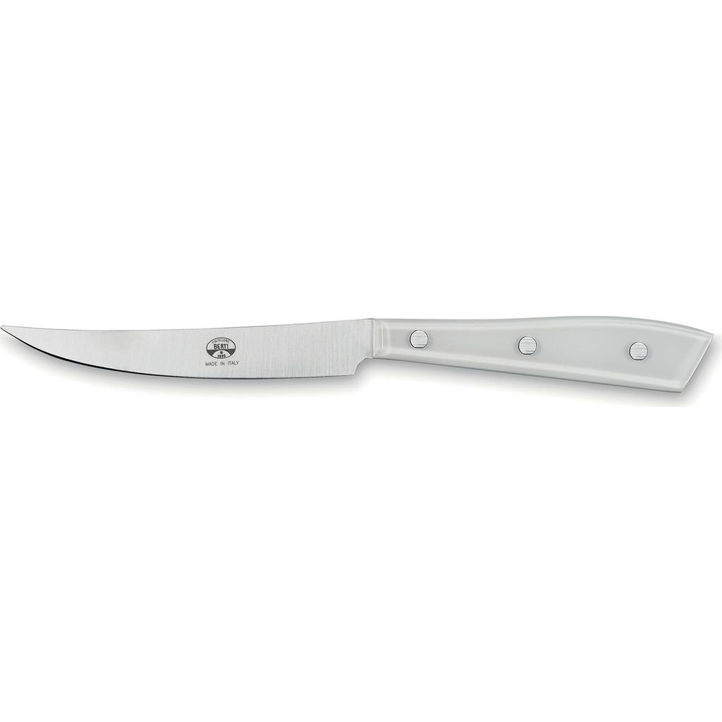 Premium Set of 6 Stainless Steel Steak Knives with Ice Lucite Handles - Sharp Kitchen Cutlery for Steak, Meat & Fine Dining | Perfect for Restaurants, Dinner Parties & Gifting