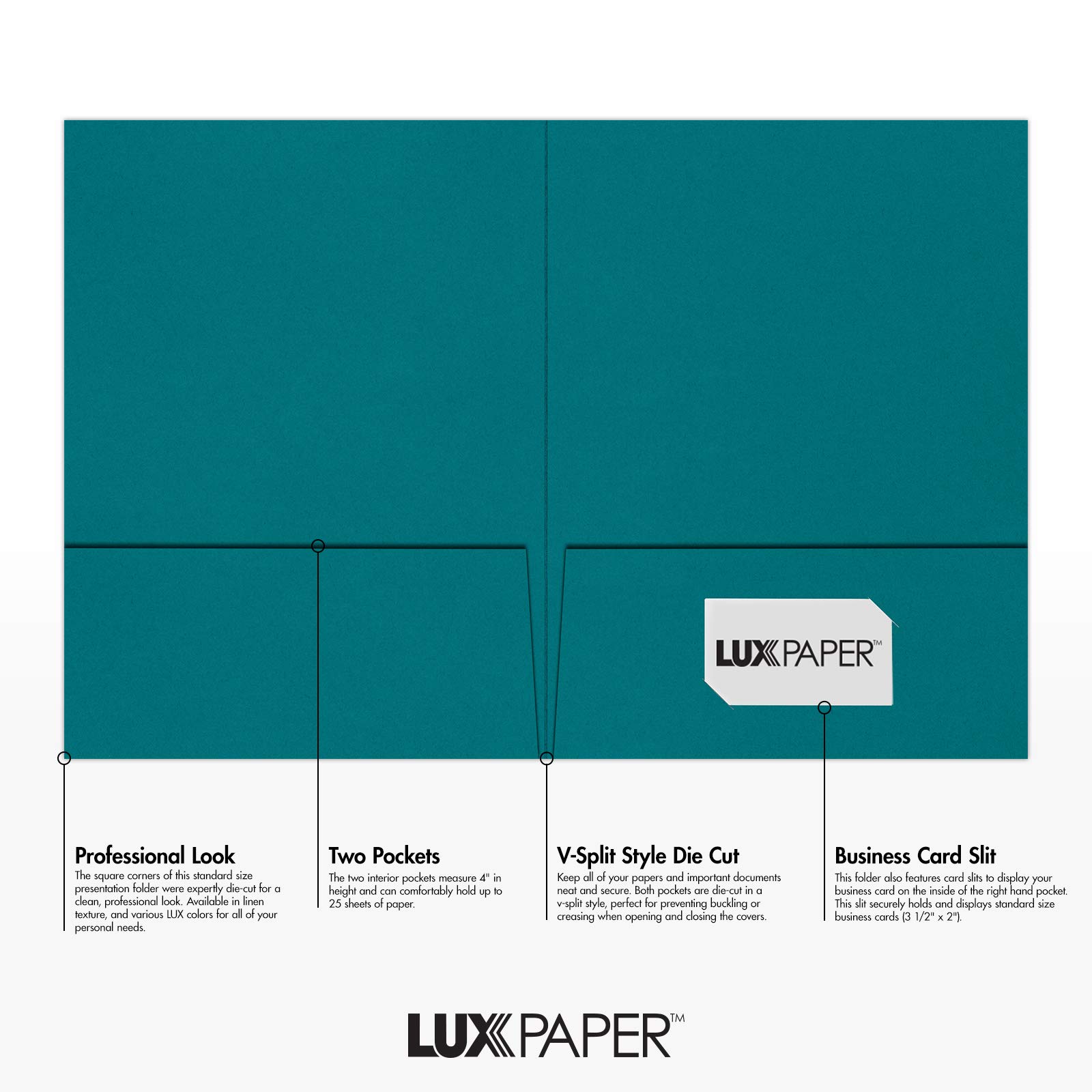 Premium 9x12 Presentation Folders - 100lb Teal Cardstock with 2 Pockets, Holds 8.5x11 Documents - Professional Office Folders for Reports, Brochures, School Projects - Business & Academic Use (Pack of 50, Teal) - Perfect for Meetings, Client Presentations & Classroom Organization