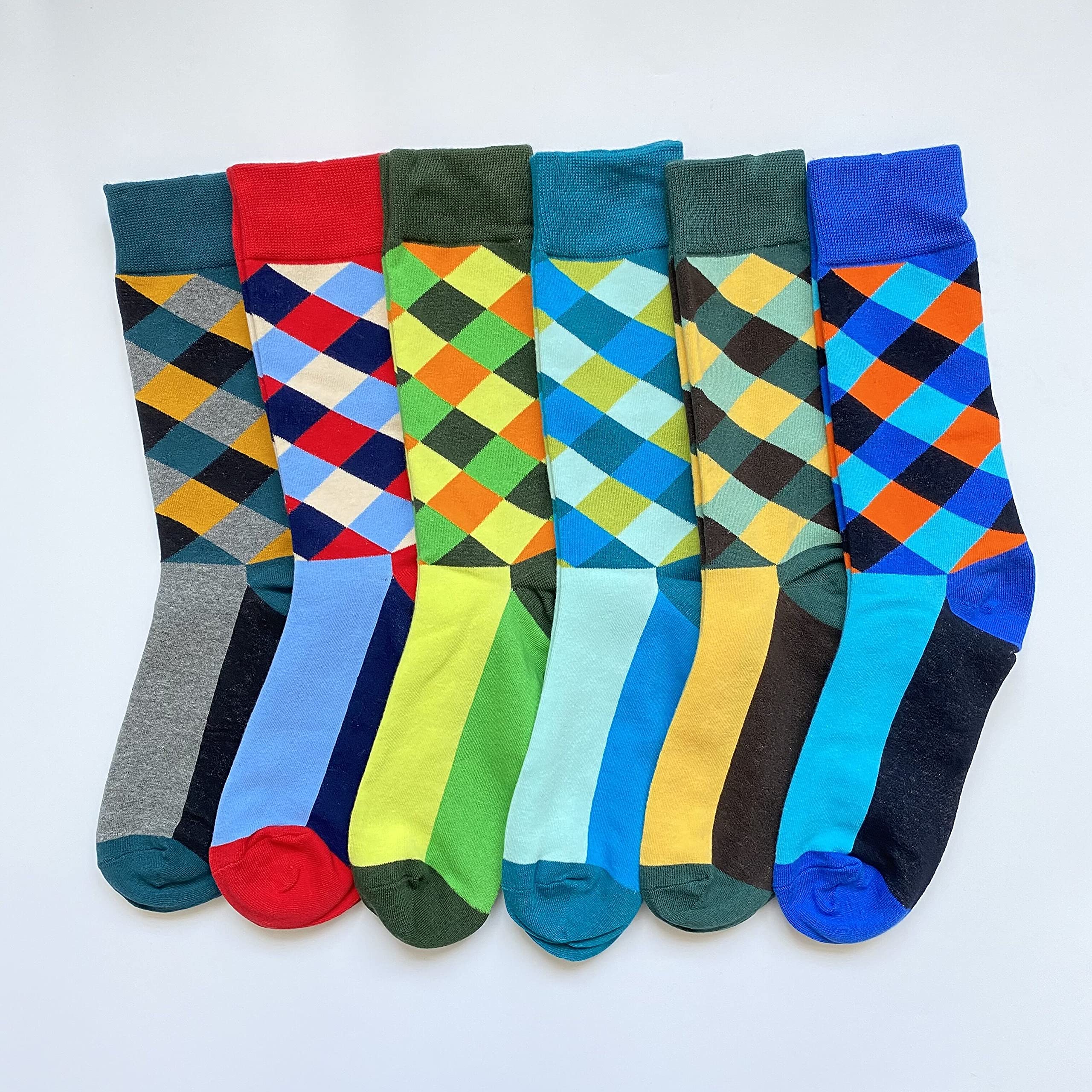 Men's Funky Colorful Novelty Cotton Crew Socks Pack - Funny Art Dress Socks for Casual Wear & Gifts - Perfect for Parties, Cosplay & Everyday Fashion