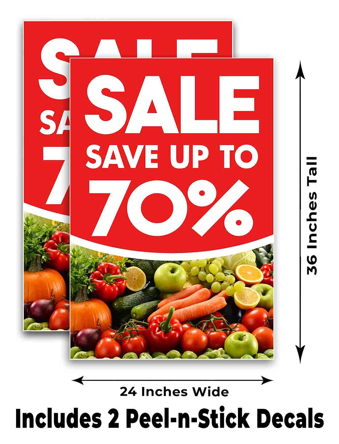 24x36 Vinyl Decal Pack of 2 - Grocery Store Decor