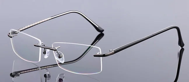 Brightzone Unisex Rimless Square Titanium Alloy Eyeglasses 71866 - Lightweight & Durable Glasses for Men & Women - Perfect for Reading, Work & Everyday Use
