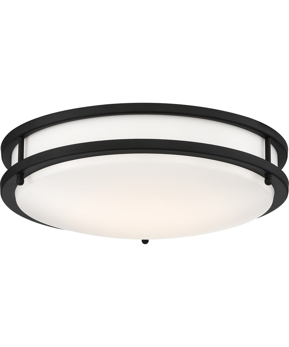 14W Glamour LED Flush Mount Ceiling Light Fixture - Matte Black Finish for Modern Bedroom, Kitchen, or Hallway Lighting