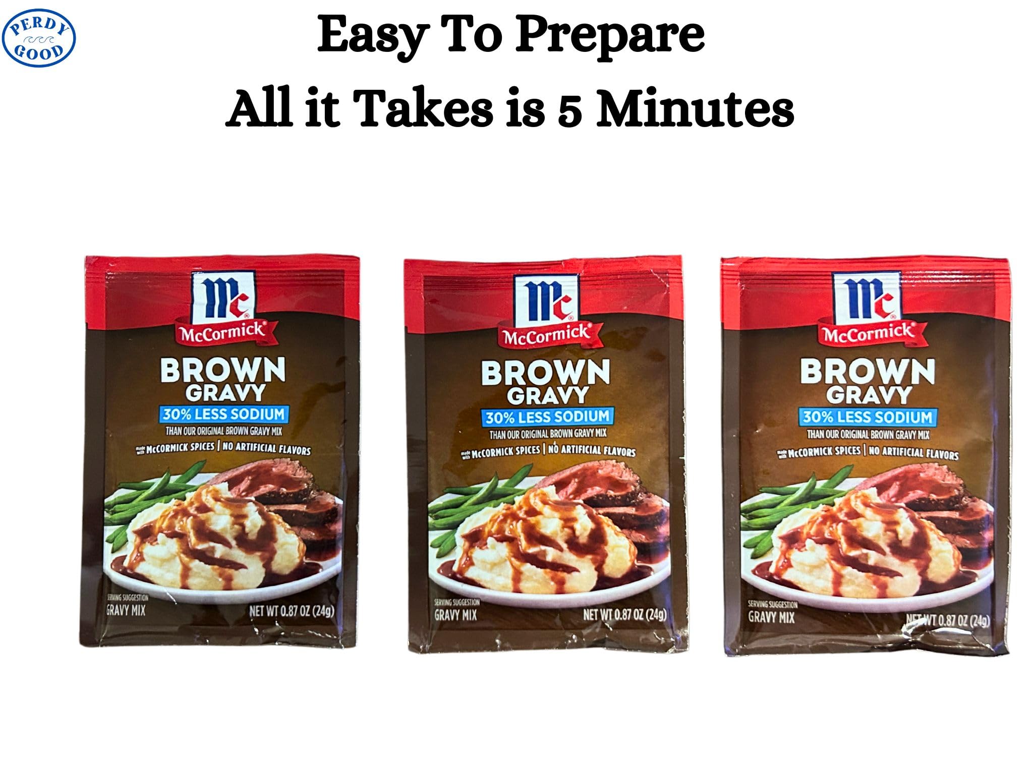 McCormick Low Sodium Chicken & Brown Gravy Mix Bundle - 3 Packets Each (.87oz) | Healthy Seasoning for Roasts, Mashed Potatoes & Casseroles | Includes Non-Scratch Whisk