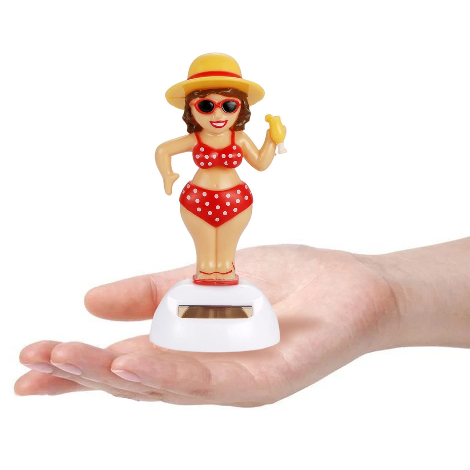 Solar Powered Dancing Doll Car Ornament - Cute Shaking Figure Toy for Dashboard & Window Decoration - Fun Gift for Car, Home & Office Decor (Perfect for Kids, Gifts & Stress Relief)