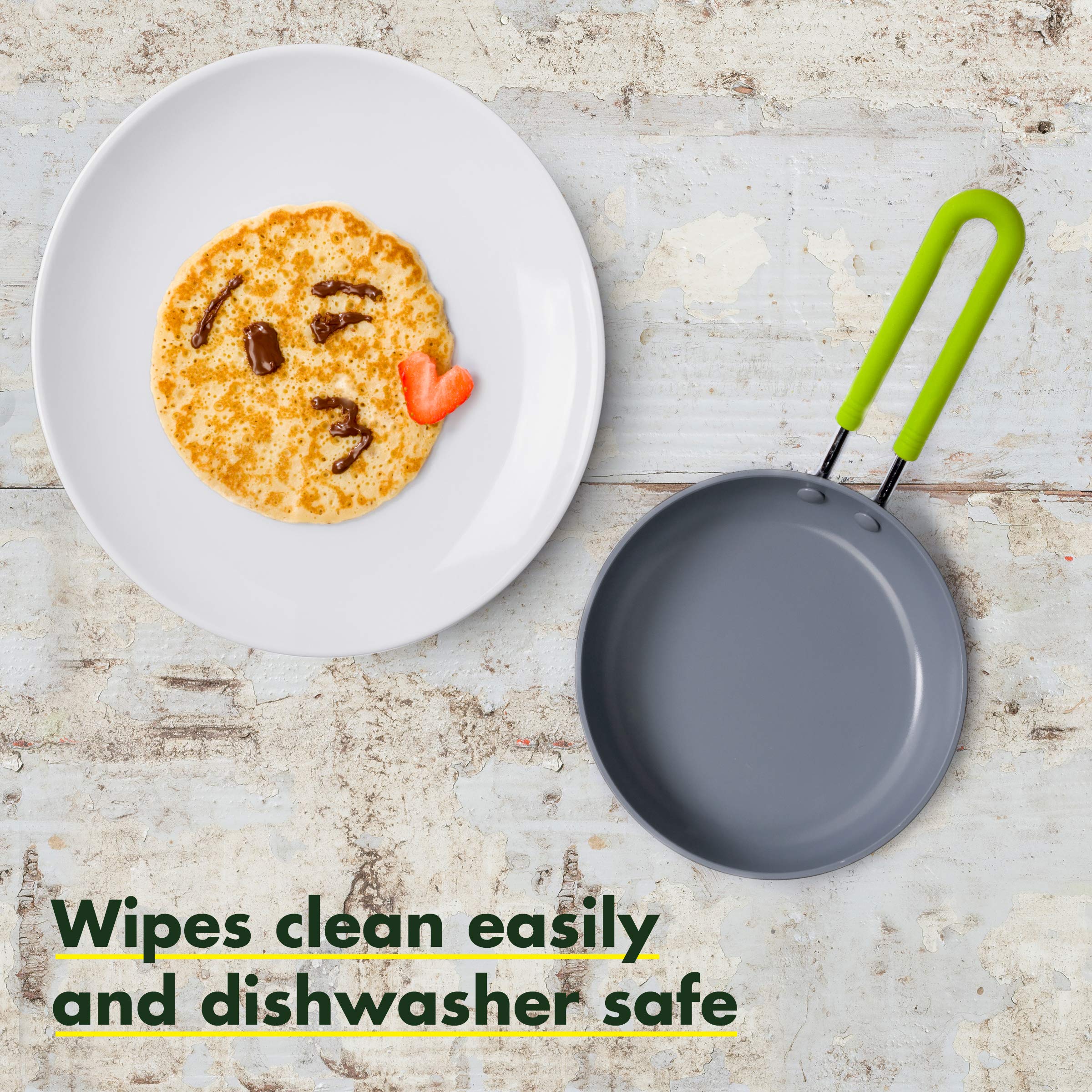 GreenPan Mini 5-Inch Ceramic Nonstick Egg Pan - PFAS-Free, Dishwasher Safe & Stay Cool Handle - Perfect for Cooking Eggs, Omelets & Pancakes - Healthy Non-Toxic Frying Pan for Small Kitchen & RV Use