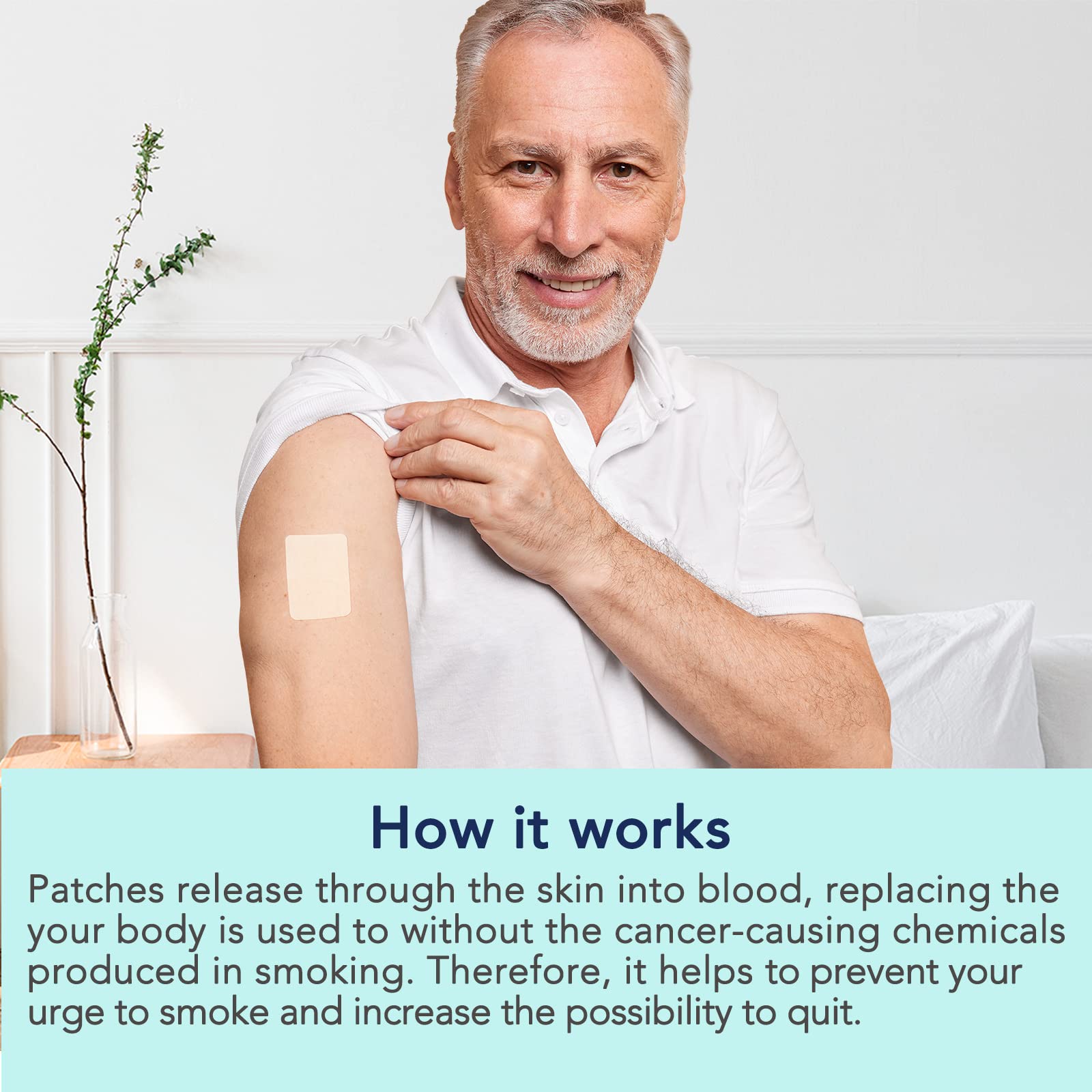 Step 2 Nicotine Patches 14mg - 30 Count | 24-Hour Smoking Cessation Aid for Effective Quit Smoking Program | Perfect for Office Workers, Travelers & Stressful Situations