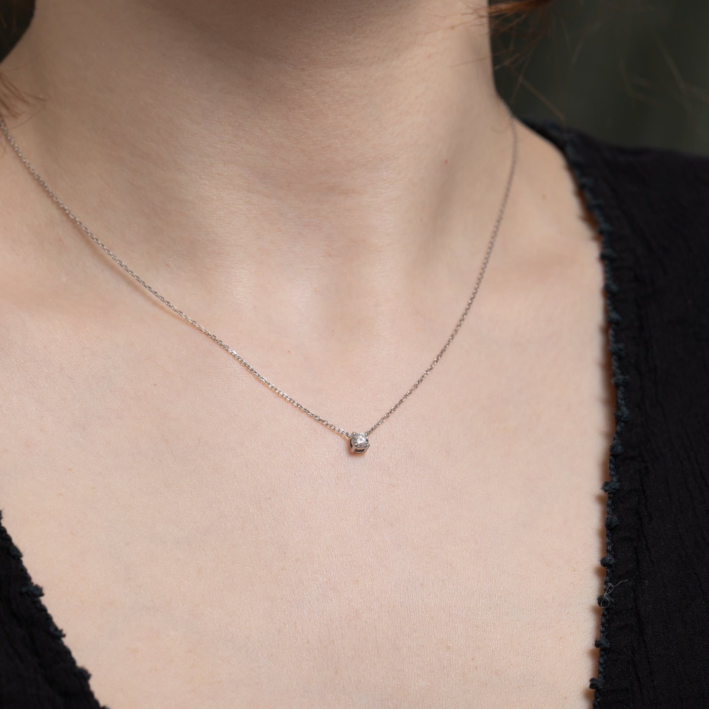 0.17ct Solitaire Diamond Necklace - 17