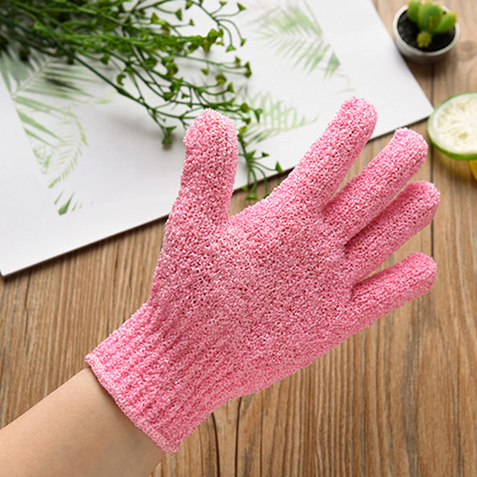 Exfoliating Bath Glove - Back Scrubber Towel & Sponge Ball for Shower, Spa & Skin Care - Solid Color Body Scrub Massager (Random Color) - Perfect for Deep Cleansing, Dead Skin Removal & Relaxing Massage