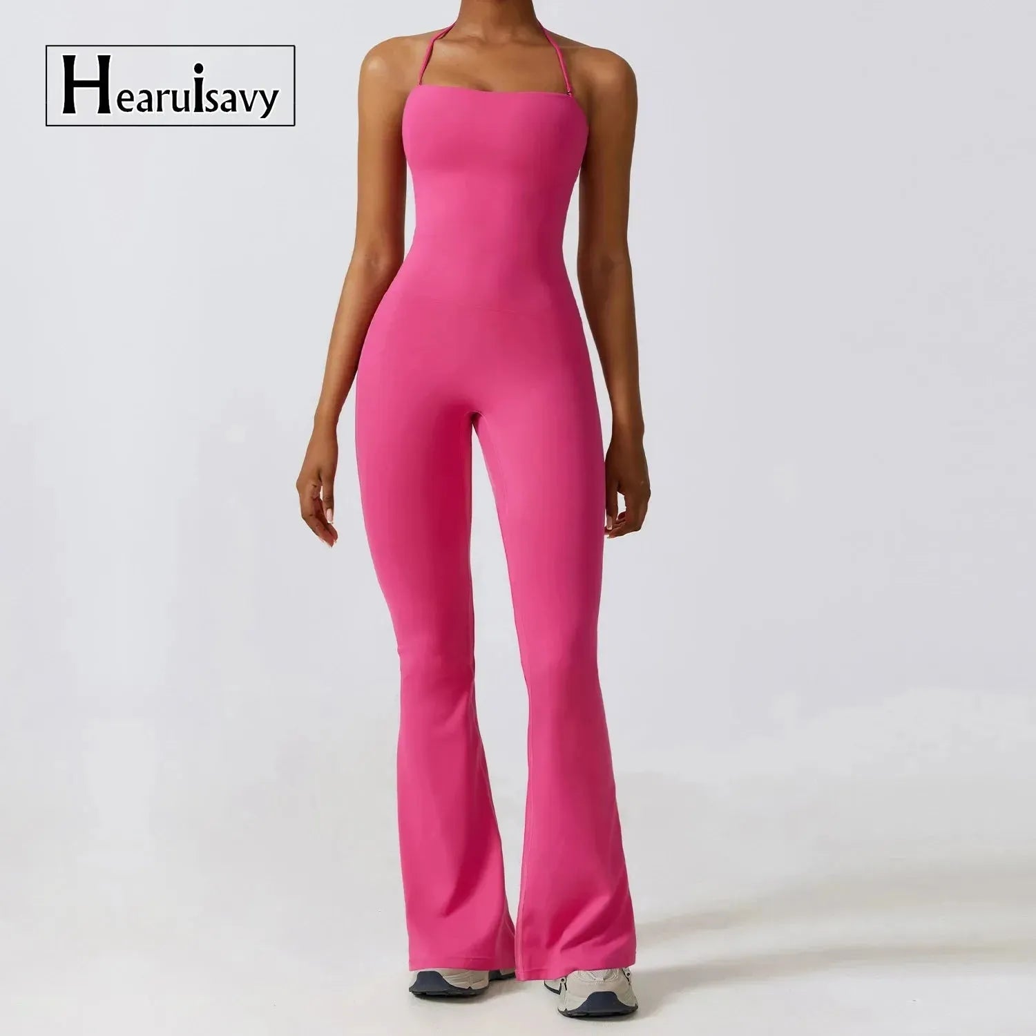 Women's Bell Bottoms Gym Set - One Piece Yoga Suit & Flare Leggings | Stretchy Workout Romper & Bodysuit for Yoga, Pilates & Dance | Perfect for Fitness, Gym & Lounge Wear