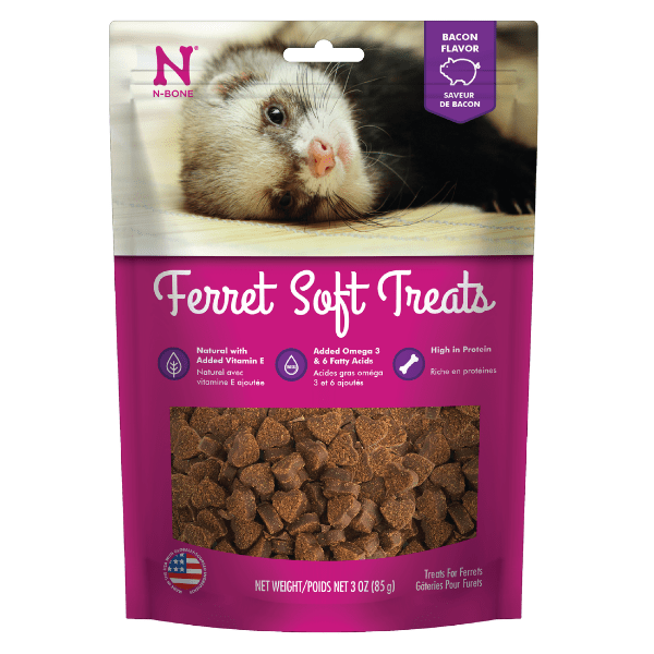 N Bone Ferret Soft Treats - Bacon Flavor | Healthy & Delicious Snacks for Ferrets | Perfect for Training, Rewards & Bonding Time