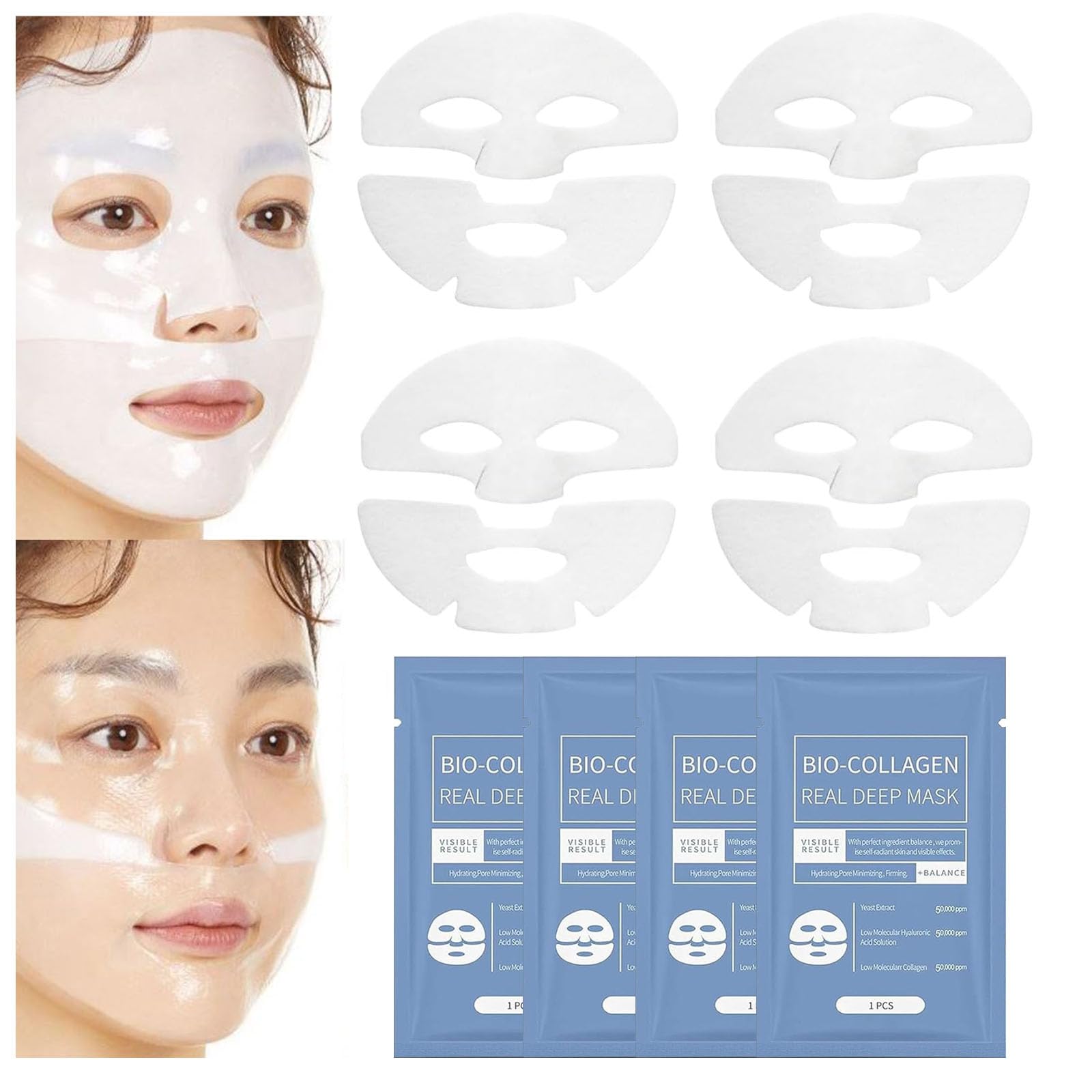 Deep Collagen Face Mask | Skinqueen Bio-Collagen Overnight Mask | Anti-Wrinkle Lifting Sheet Mask | Hydrating Korean Collagen Mask for Elasticity & Firming | Perfect for Nighttime Skincare Routine & Anti-Aging Treatment