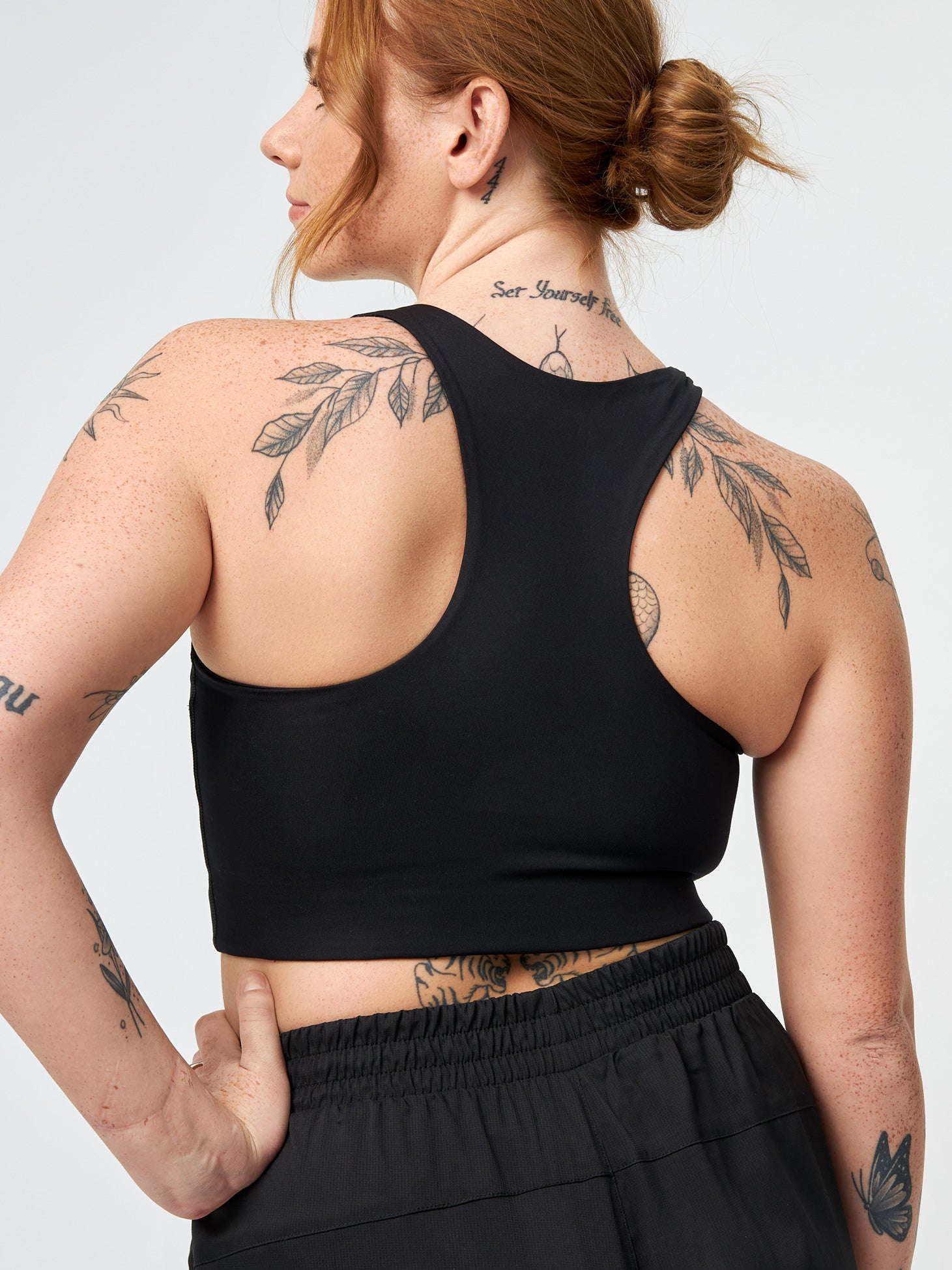 Girlfriend Collective Dylan Crop Bra - High Support Sports Bra for Women | Yoga, Running & Gym Workouts