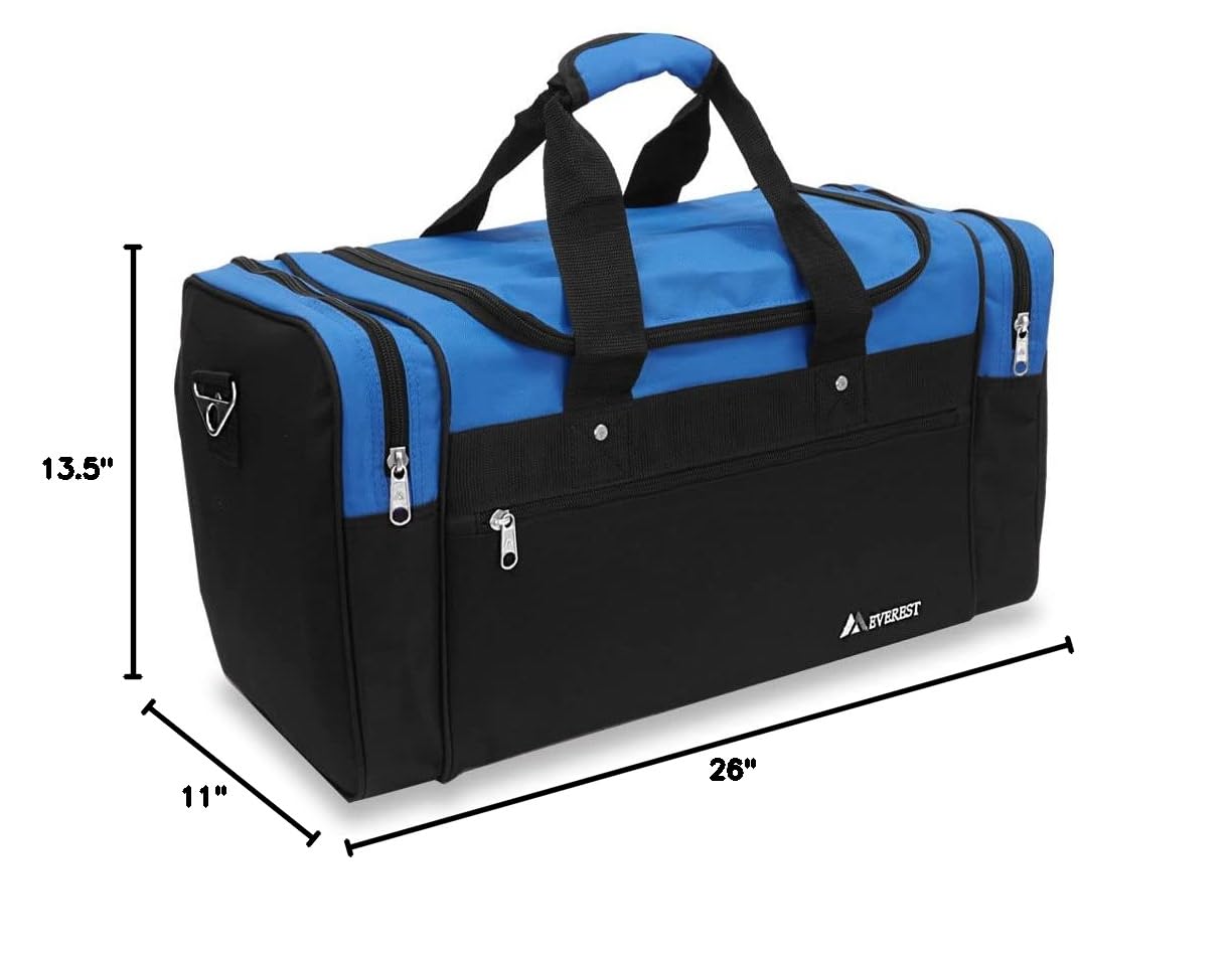 Everest Sports Duffel Bag - Large Gym Bag for Travel & Workout, Royal Blue, Durable Waterproof Carry-On Duffel - Perfect for Gym, Sports, Travel & Weekend Getaways