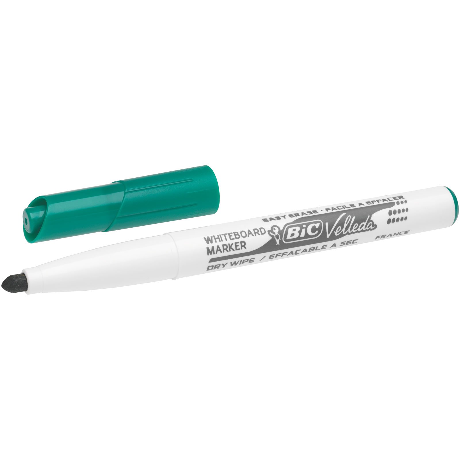 BIC Velleda 1741 Dry Erase Markers - 12 Pack Green Whiteboard Pens for Office, Classroom & Home Use - Non-Toxic, Low-Odor Markers for Whiteboards, Glass & Smooth Surfaces