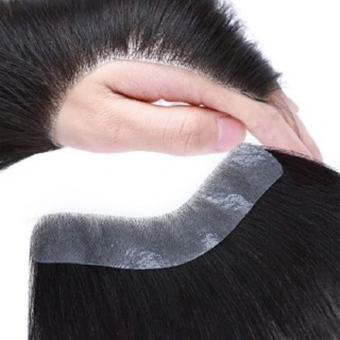 Premium AHS Men's Hair Patch for Baldness & Hair Loss | 100% Natural Human Hair Front Hair System | Receding Hairline Solution for Men & Boys | Straight Hair Patch for Daily Wear & Special Occasions (Pack of 1) | Perfect for Work, Dating & Social Events