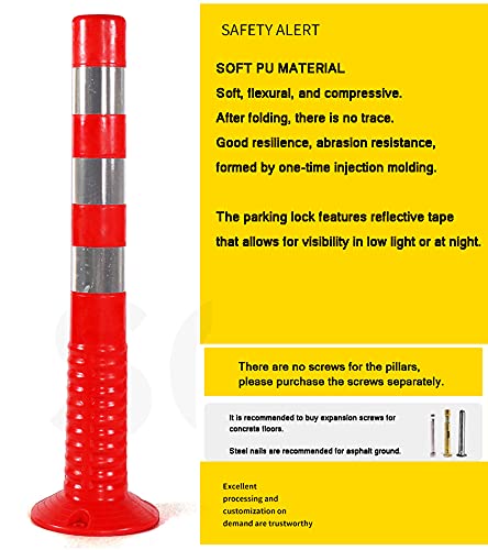 Reflective Traffic Safety Bollard - 450x80mm Plastic Parking Garage Bollards & Road Markers for High-Traffic Areas, Driveways, and Construction Zones