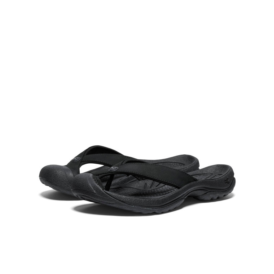 Women's Waimea Leather Flip Flops - Black/Black | Comfortable & Stylish Sandals for Beach, Pool & Summer Outfits