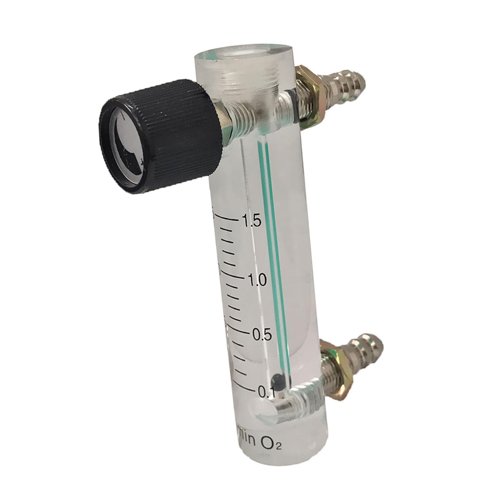 Oxygen Flow Meter with Control Valve 0.1-1.5L for Medical & Industrial Use - Accurate Air Flow Measurement Device for Oxygen Therapy, Welding & Laboratory Applications