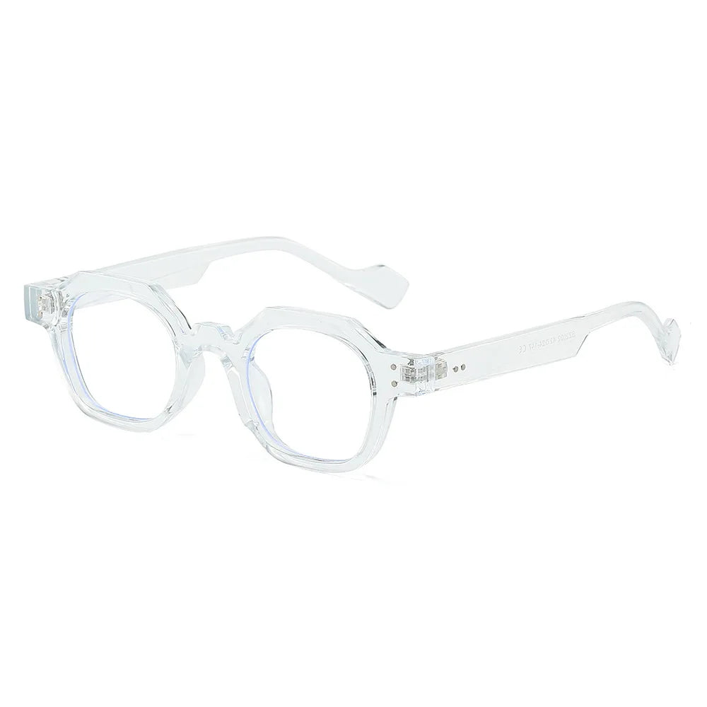 CCspace Unisex Full Rim Flat Top Polygon Polycarbonate Reading Glasses R57193 - Trendy Geometric Frame for Men & Women - Perfect for Reading, Office Work, and Computer Use