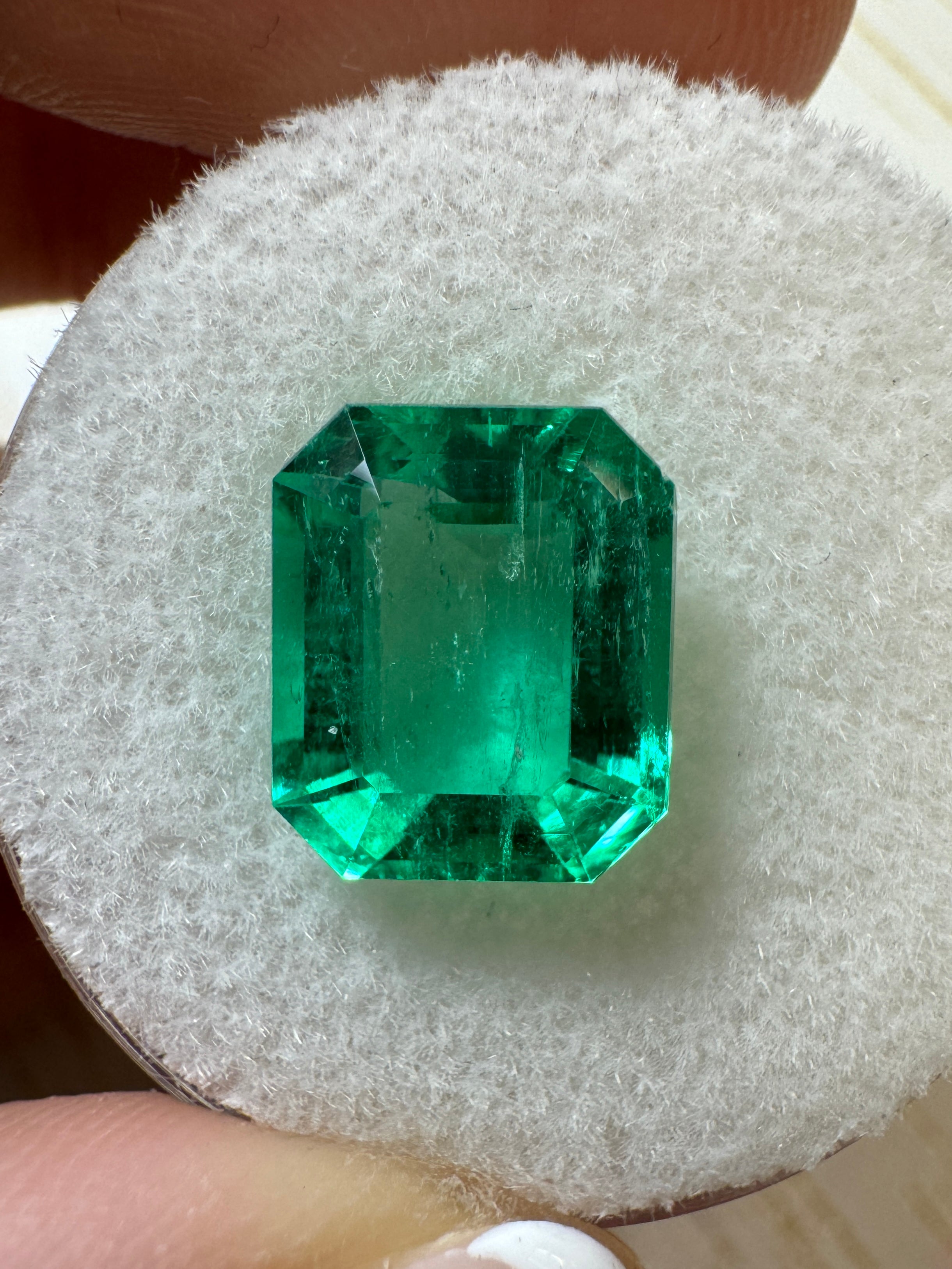 3.61 Carat 10x9mm Vivid Green Natural Colombian Loose Emerald - Emerald Cut Gemstone for Jewelry Making, Engagement Rings & Luxury Gifts