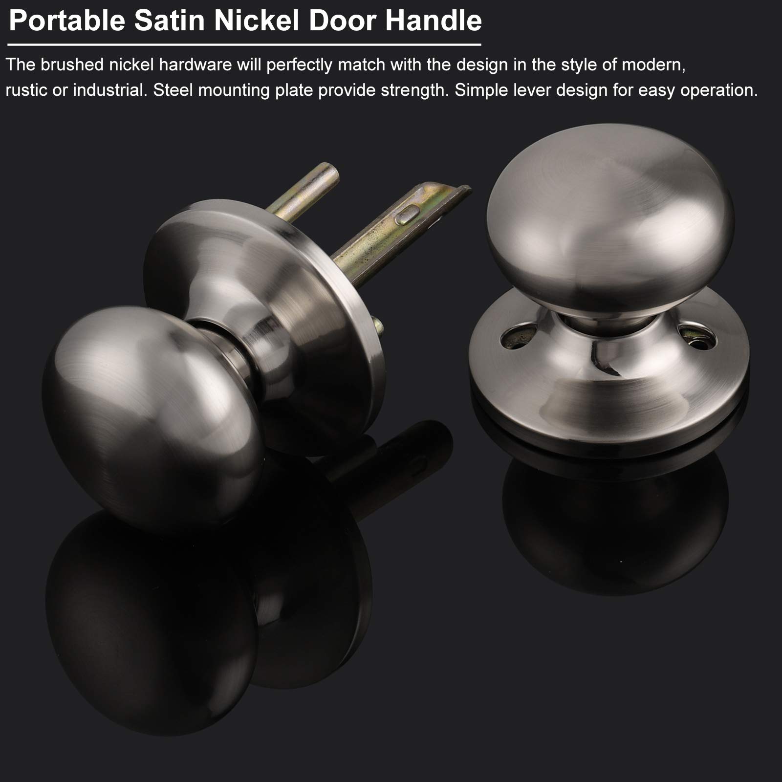6 Pack Passage Door Knob Sets - Round Interior Door Handles Without Keys - Perfect for Hallways, Closets & Bedrooms - Smooth Operation & Easy Installation