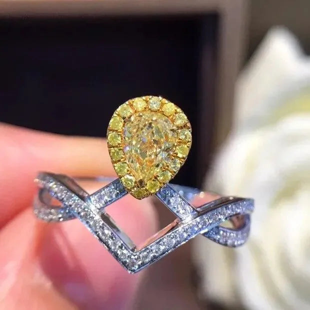 18K Gold Natural Diamond Ring | Elegant Gemstone Engagement & Wedding Band | Perfect for Anniversaries, Parties & Special Occasions | Luxury Fine Jewelry 2023