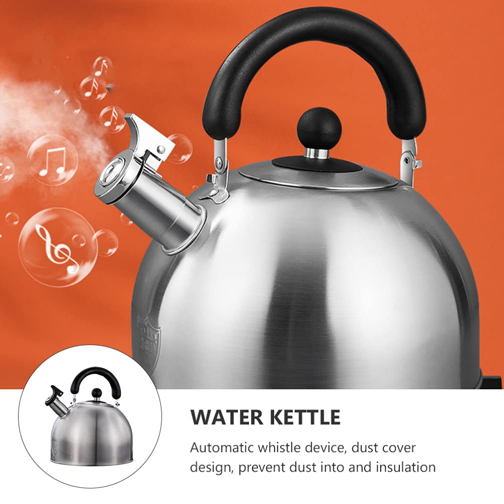 1pc Stainless Steel Whistle Tea Kettle - Large Capacity Stovetop Whistling Kettle for Home & Kitchen - Perfect for Boiling Water, Making Tea, Coffee & Hot Beverages