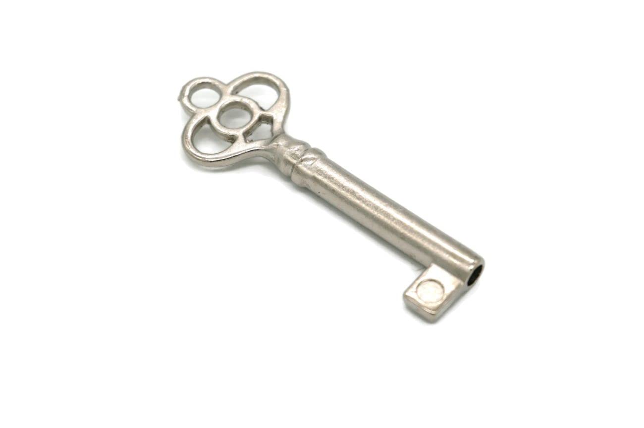 Antique Style Furniture Key Cabinet Lock - Hollow Barrel Skeleton Key for Full/Half Mortise & Flush Mount Locks - Perfect for Vintage Doors, Cabinets & Restoration Projects