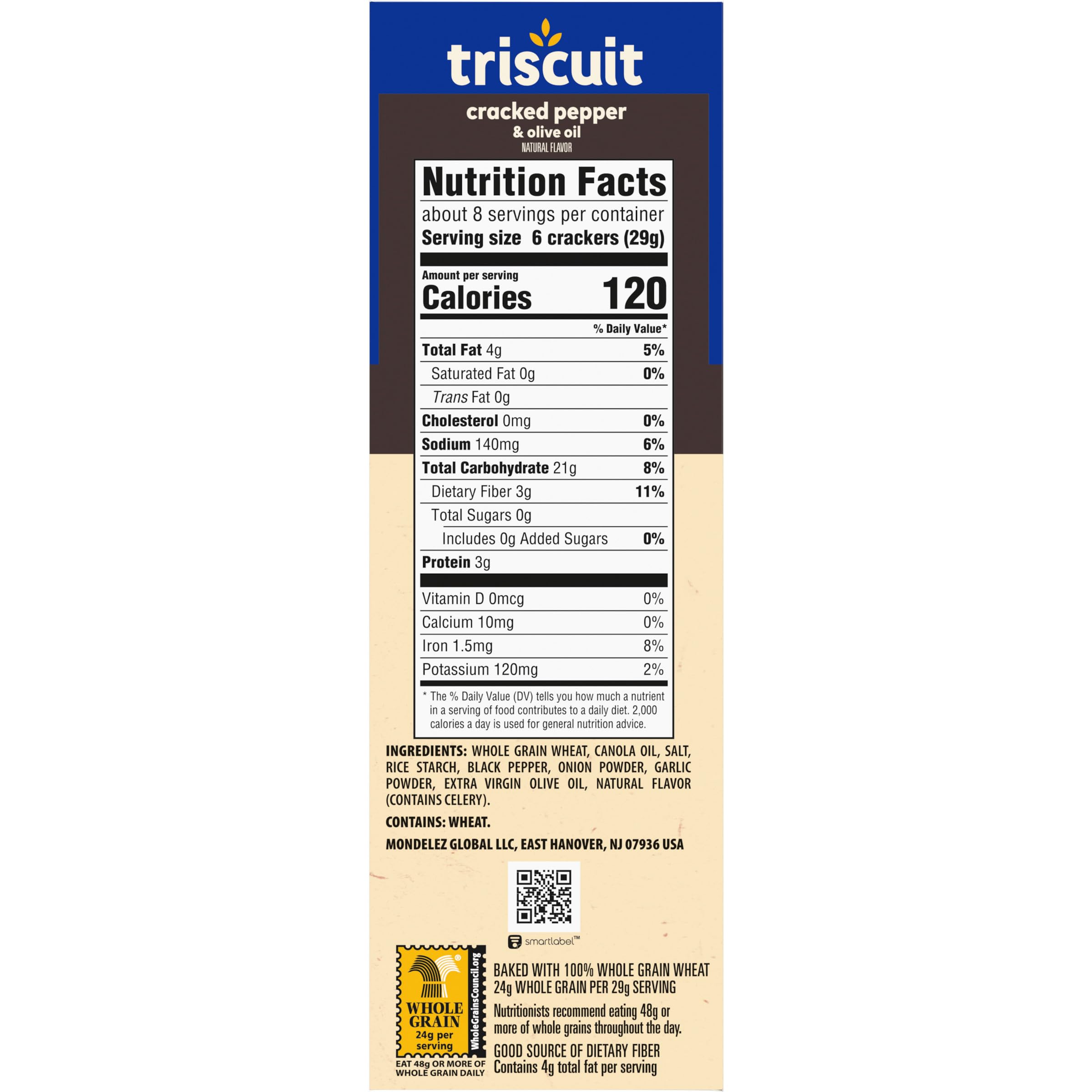 Triscuit Cracked Pepper & Olive Oil Whole Grain Wheat Crackers - Healthy Lunch Snacks & Party Appetizers, 8.5 oz (Pack of 1) - Perfect for Office, School, or Picnic Snacking