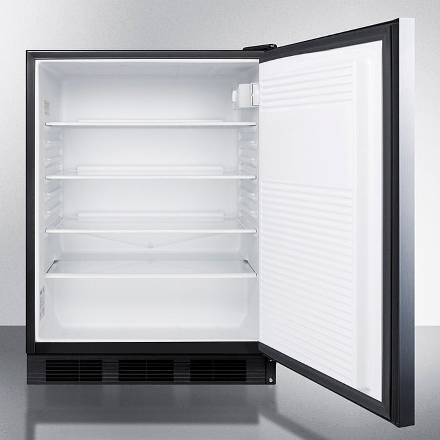 Accucold 24 Inch Wide All Refrigerator with Horizontal Handle - FF7BKSSHH - Compact Freezerless Fridge for Home, Office, Dorm, or Garage Use