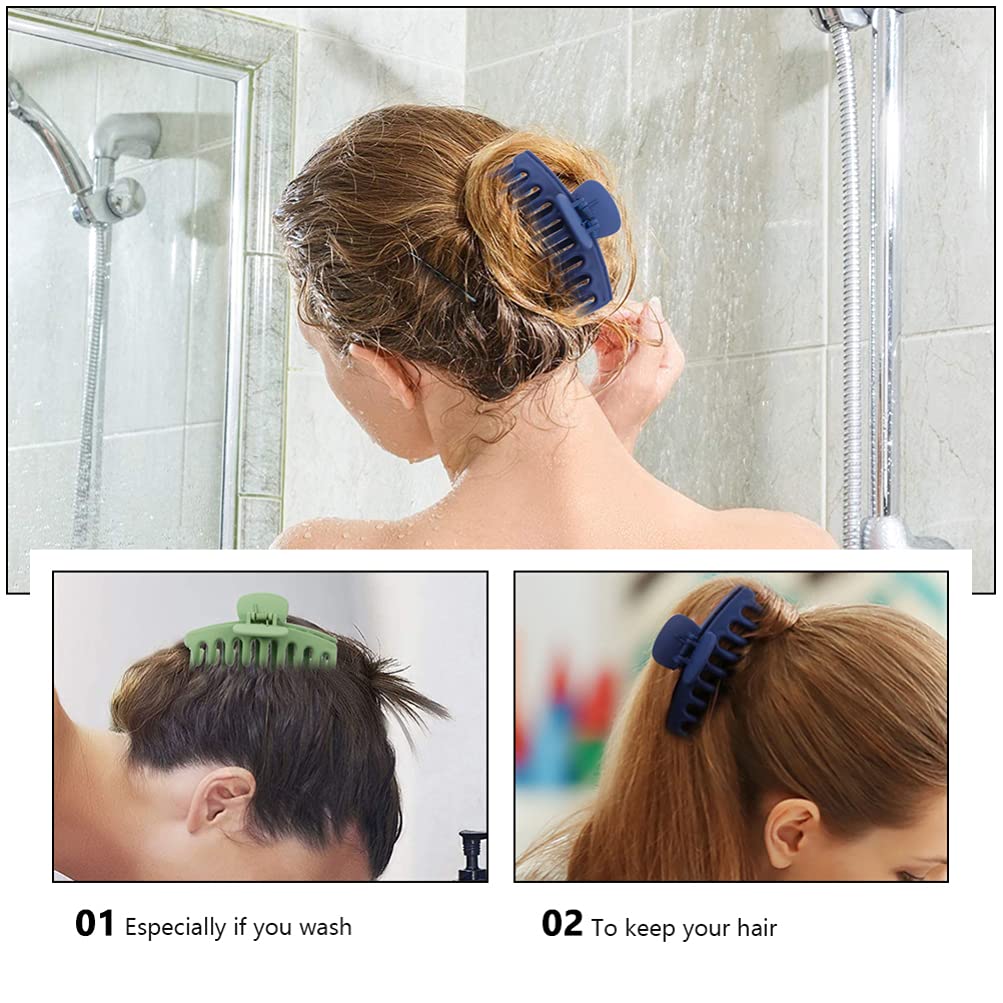 Beaupretty 8Pcs Jumbo Hair Claw Clips - Non-Slip for Bath, Shower & Styling