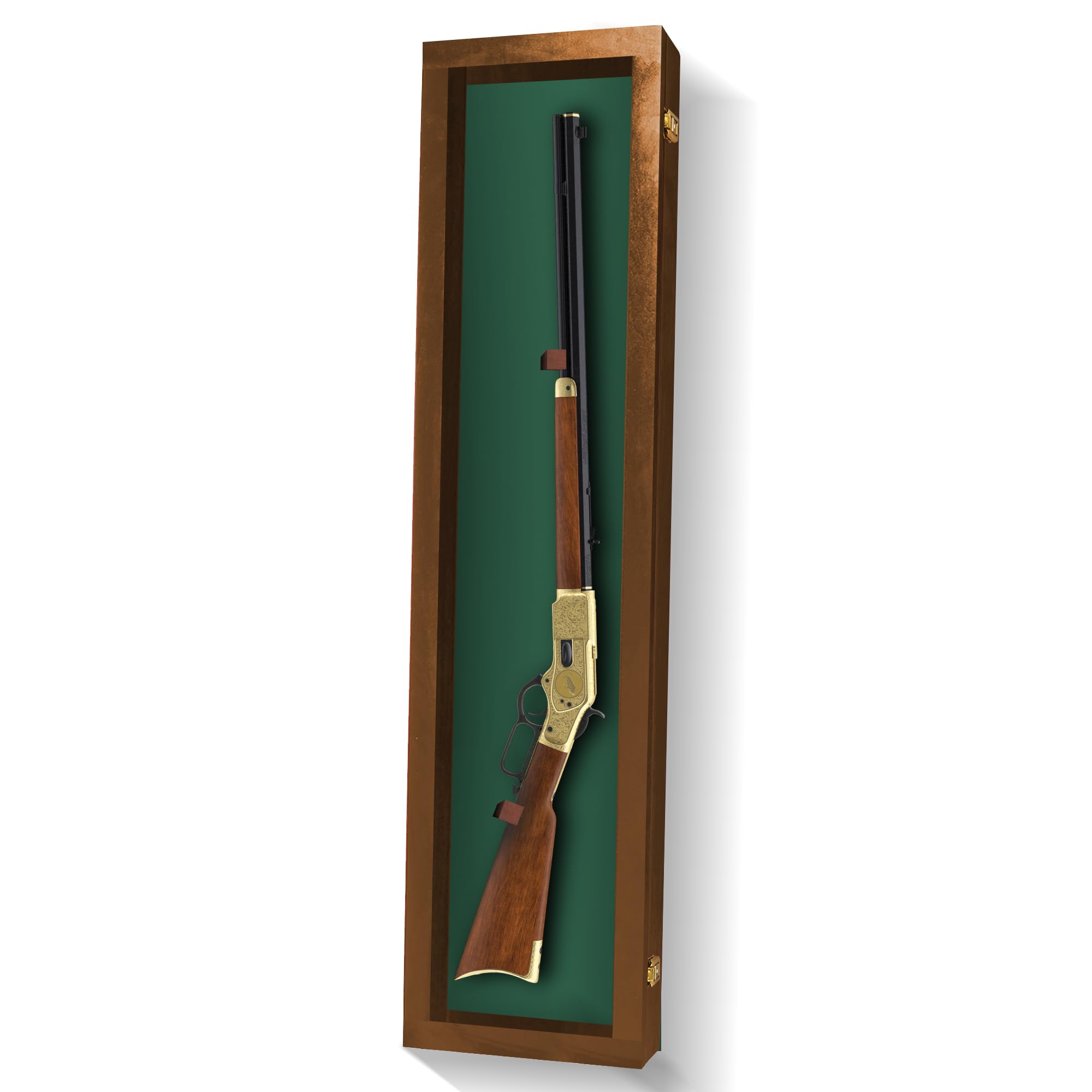 Lockable Gun Display Case for Rifles & Shotguns - Secure Wall Mount Cabinet with Acrylic Door - Perfect for Home, Office & Hunting Lodge Firearm Storage & Display