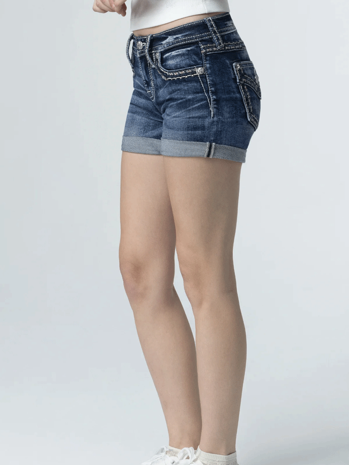 Miss Me M5014H401 Women's Barely Stitched Pink Denim Shorts - Comfortable Stretch Fit for Casual Wear, Summer Outfits & Beach Vacations