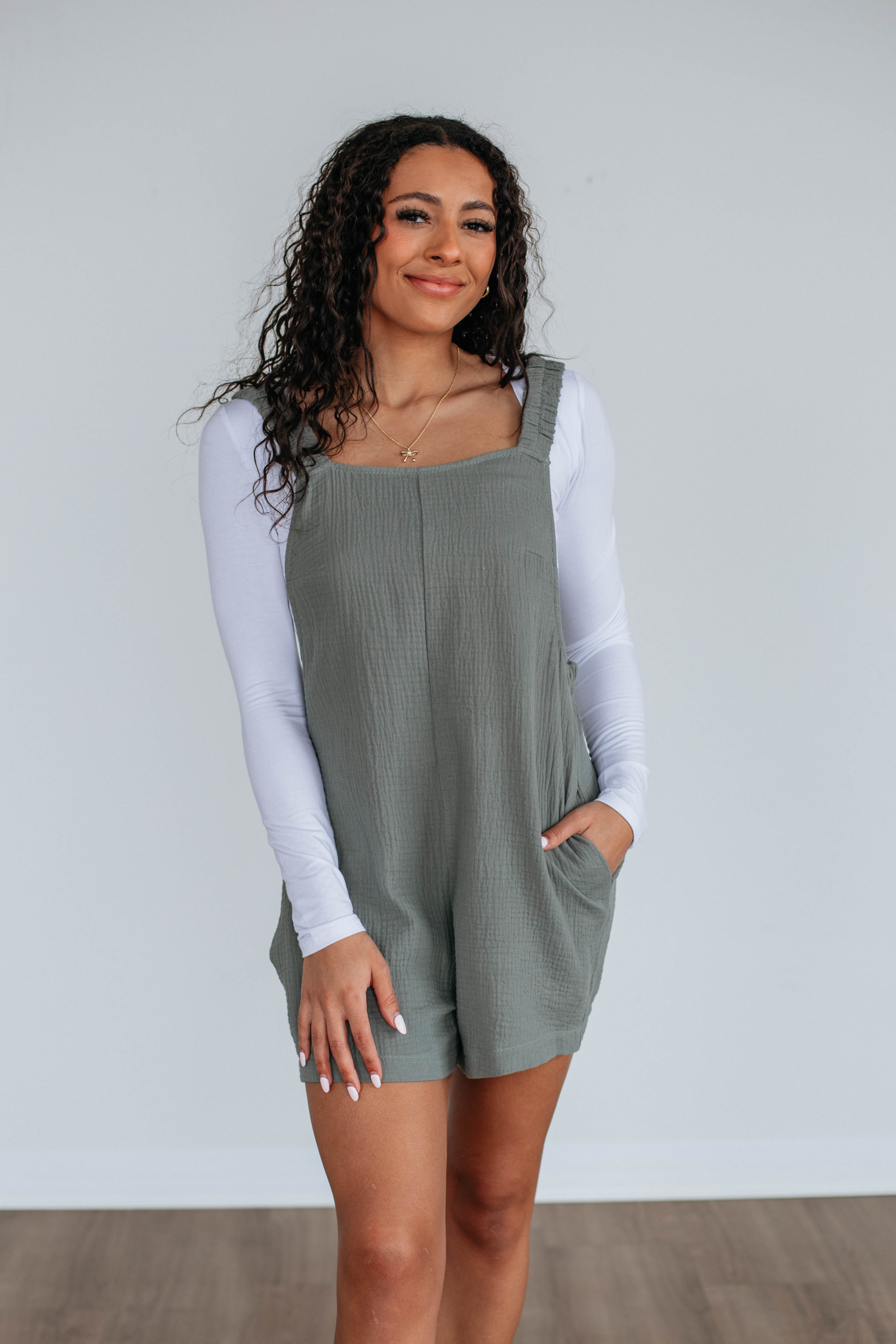 Chamberly Romper for Women - Stylish Artichoke Green Jumpsuit | Casual Outfit, Summer Fashion, Lounge Wear, Travel Essentials