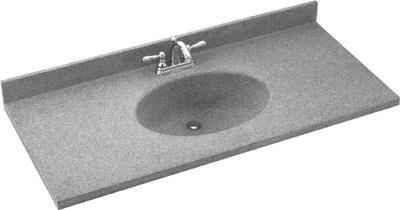 Swan CH02249.072 Chesapeake Solid Surface Single-Bowl Vanity Top, 49-in Length, 22-in Width, 6.125-in Height, Pebble Finish for Modern Bathroom Design