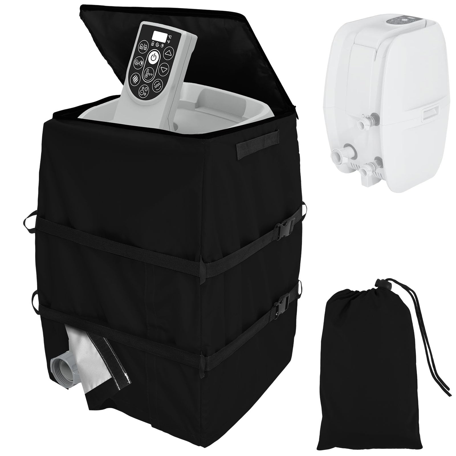 Premium Hot Tub Spa Heater Pump Cover - Waterproof & UV Resistant Black Rectangle Pool Cover for Outdoor Protection | Perfect for Jacuzzi, Backyard Spas, and Swimming Pool Equipment