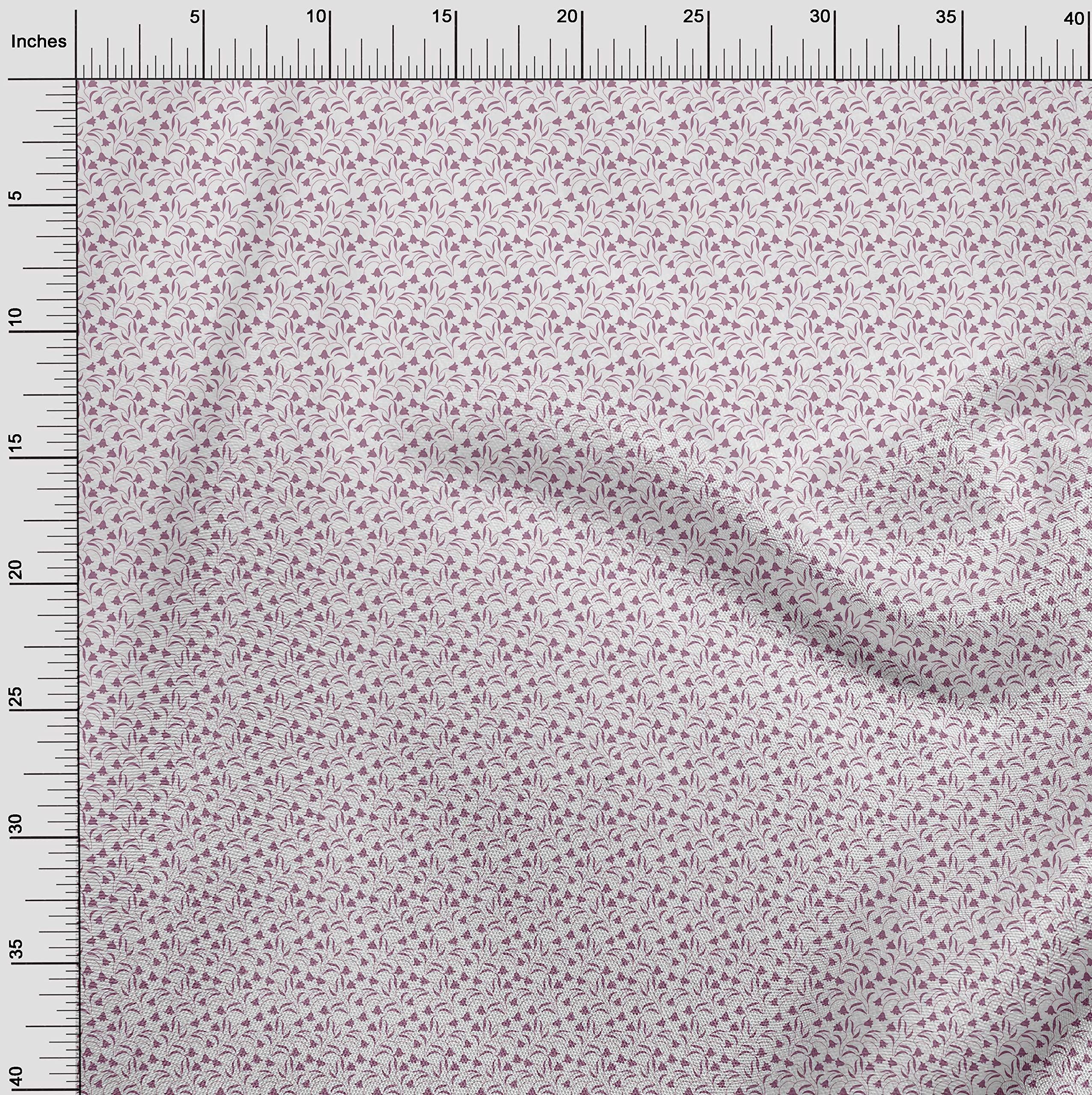 Premium 100% Cotton Cambric Pink Floral Print Fabric by The Yard - 56 Inch Wide for Dresses, Skirts & DIY Sewing Projects | Soft, Lightweight & Breathable Material