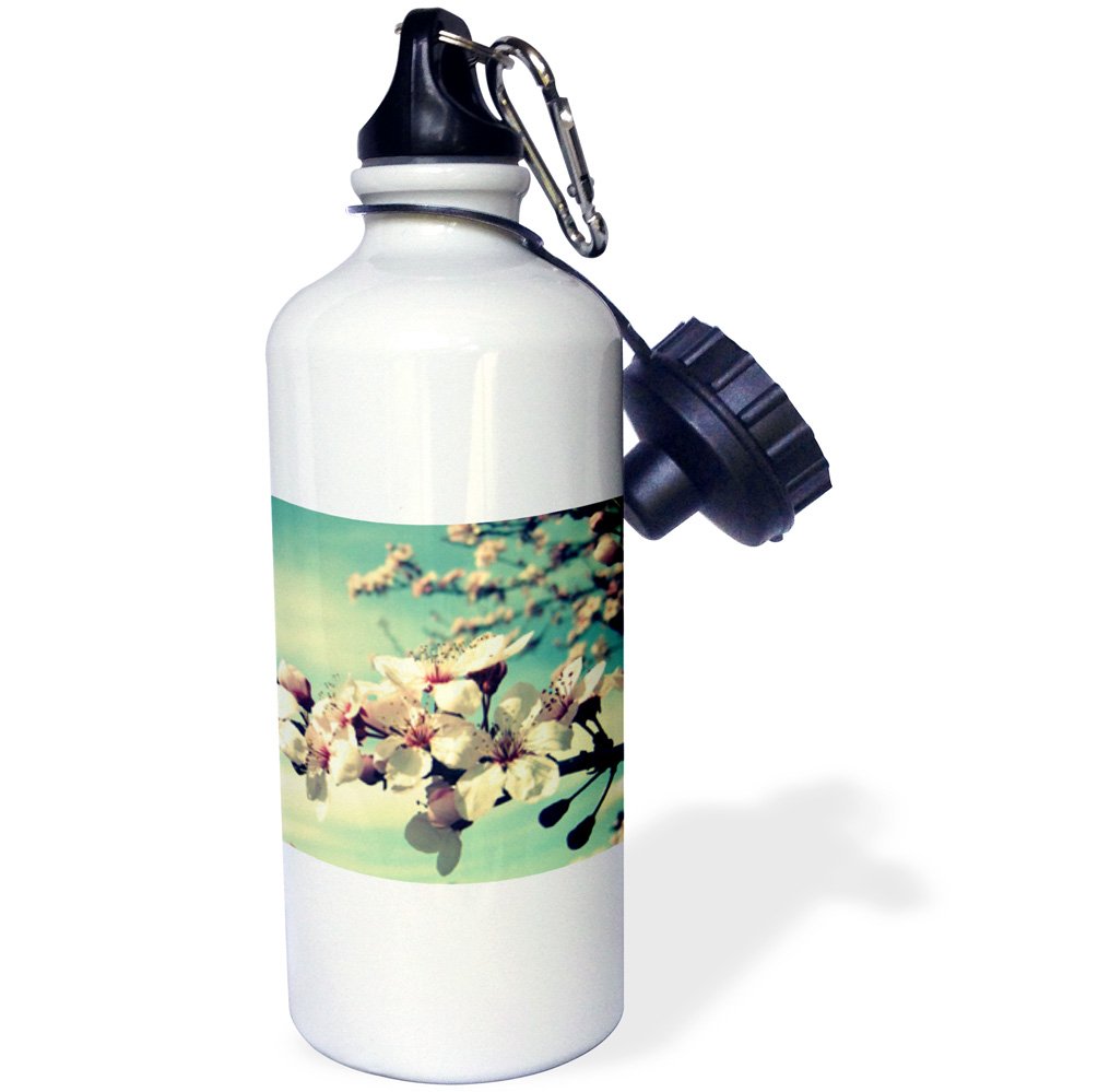 3D Rose Gymnastics Happy Birthday Water Bottle - 21 oz White Sports Bottle for Boys with Candle Design | Perfect for Gymnastics Practice, Birthday Gifts & School Sports Activities