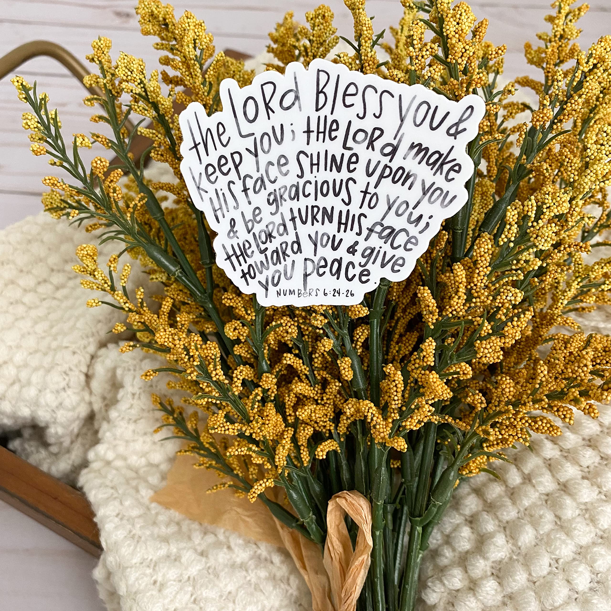 Religious Stickers - Lord's Blessing Christian Bible Quote Decals for Faith Journaling & Scrapbooking - May the Lord Bless You & Keep You - Perfect for Bible Journals, Prayer Books & Faith-Based Crafts