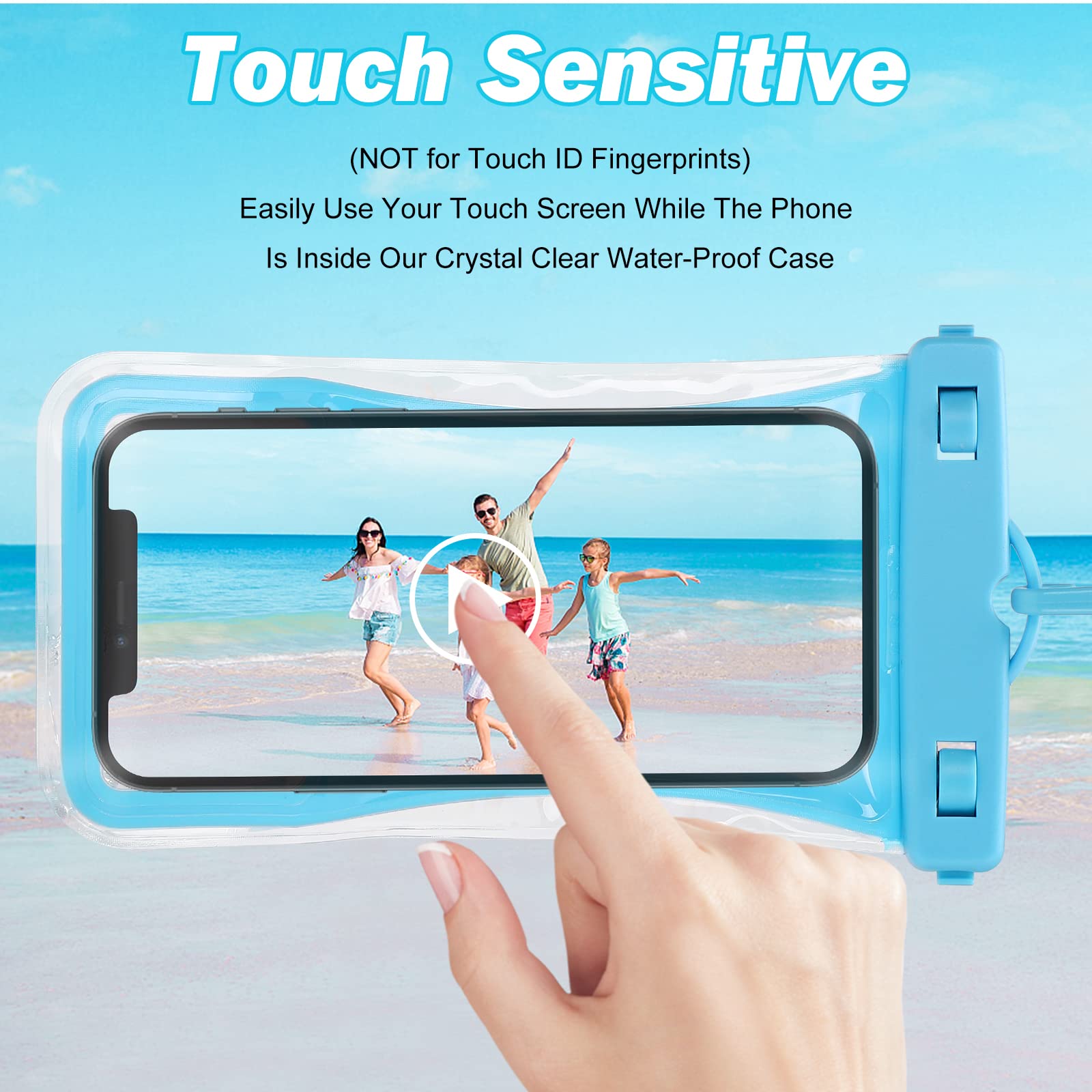 **UrbanX Universal Waterproof Phone Pouch - 3 Pack Mixed Colors - Dry Bag Case for Smartphones Up to 7