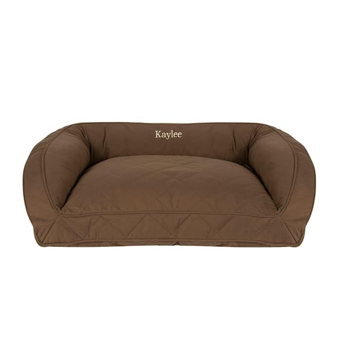 Premium Carolina Pet Chocolate Quilted Bolster Dog Bed - Soft & Supportive Small Dog Bed with Removable Cover - Perfect for Crates, Living Rooms & Bedrooms