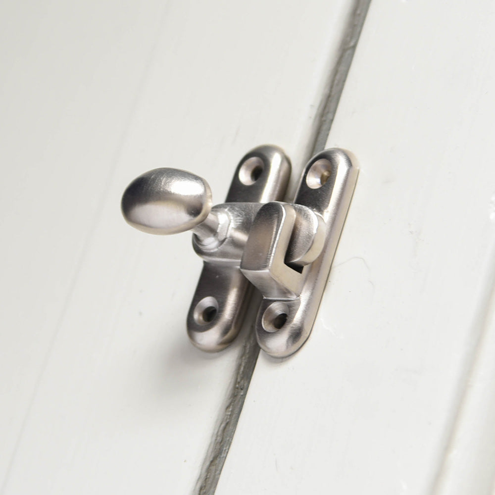 Satin Nickel Oval Cupboard Catch - Heavy Duty Cabinet Latch for Kitchen, Bathroom & Furniture - Secure & Stylish Hardware for Drawers & Doors
