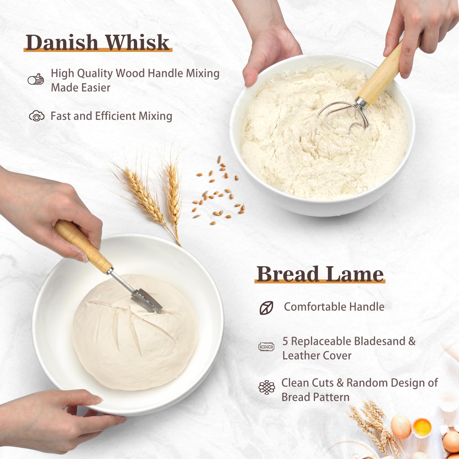9 Inch Round Sourdough Proofing Basket with Linen Liner - Professional Bread Banneton for Artisan Sourdough Baking | Perfect for Home Bakers & Bread Making Supplies | Ideal for Sourdough Starter Kit & Homemade Bread Proofing