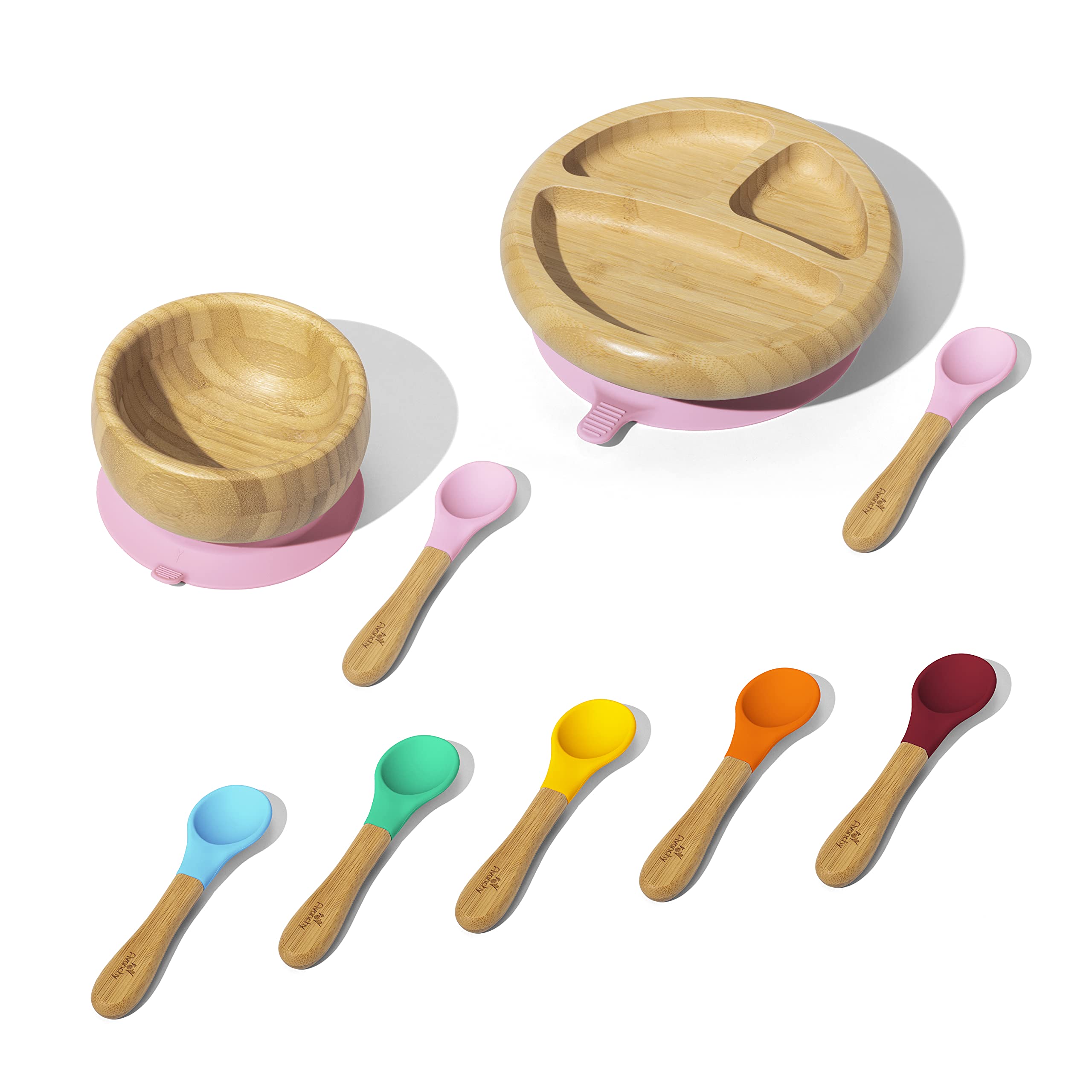 Rainbow Baby Feeding Set - BPA Free Bowl, Plate & Spoon Gift for Baby Girls & Boys | Newborn Registry, Baby Shower, Home Essentials | Safe for Infants & Toddlers | Perfect for Mealtime, Travel & Daycare