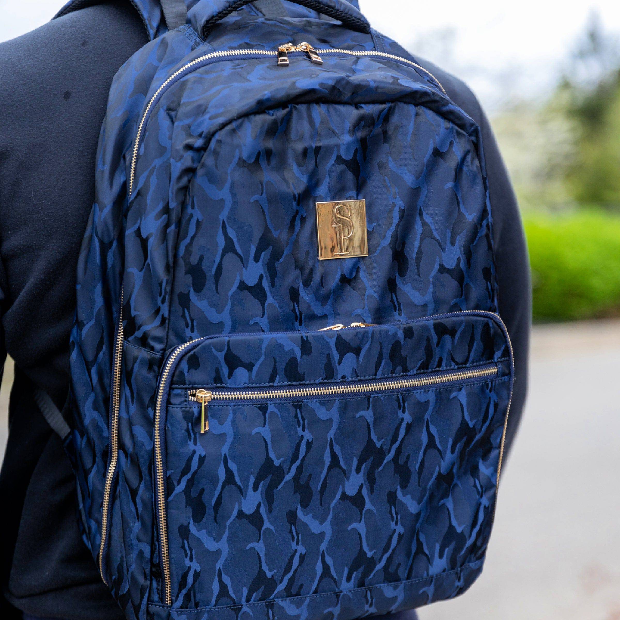 Blue Camo Commuter Bag - Waterproof Laptop Backpack for Men & Women - Perfect for Work, Travel & Outdoor Adventures