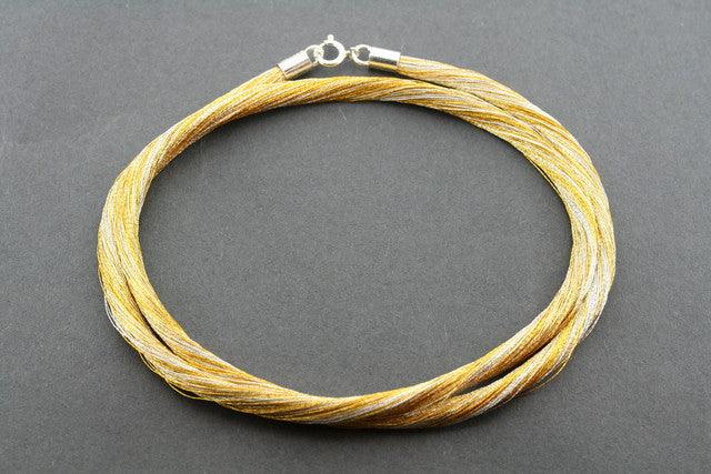 Elegant Japanese Silk Strand Necklace in Gold & Silver - Perfect for Weddings, Parties & Special Occasions