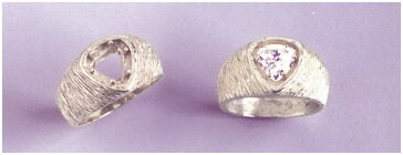 10K Gold or Sterling Silver Men's Trillion Textured Ring Size 9 - 6mm & 8mm Pre-Notched Blank Band - Perfect for Weddings, Engagements & Everyday Wear