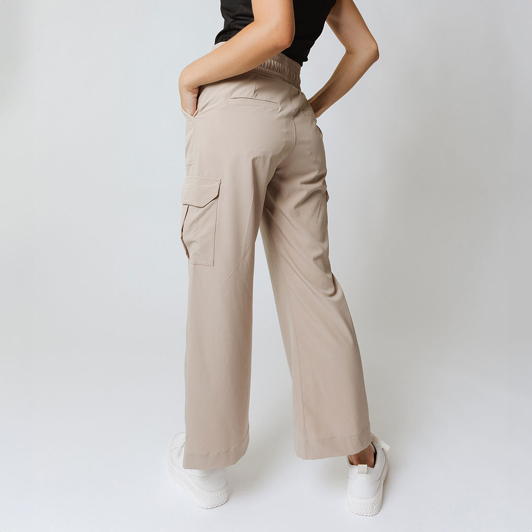 Audrey Cargo Pants for Women - Stylish Cobblestone Color Casual Trousers with Multiple Pockets | Perfect for Outdoor Adventures, Travel & Everyday Wear